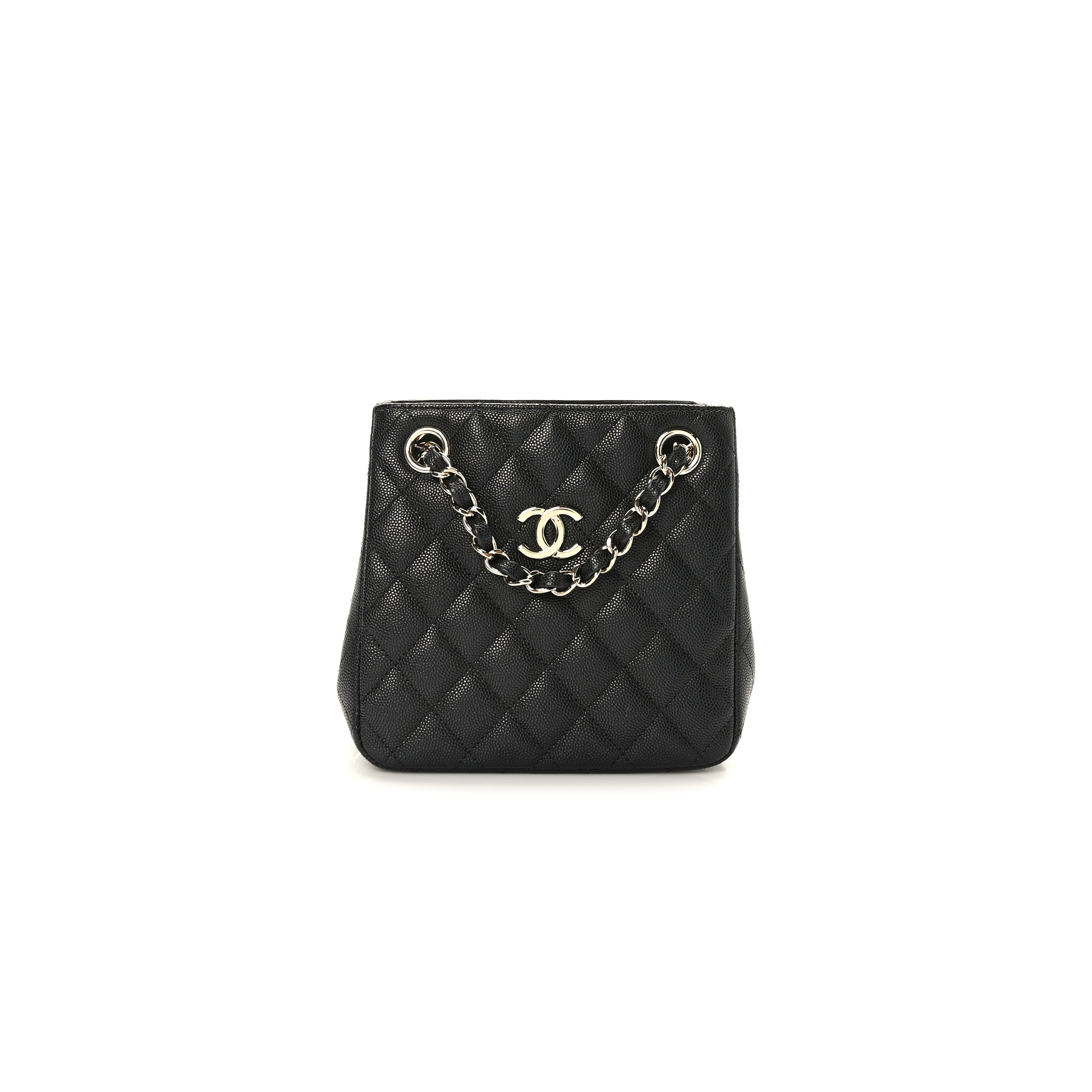 CHANEL CAVIAR QUILTED MINI BUCKET BAG BLACK AS3176 (16*16*10cm)